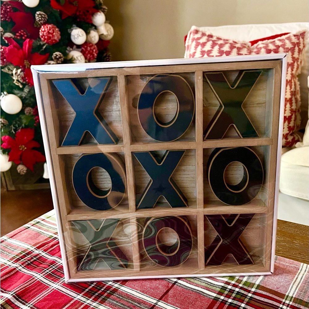 New! Farmhouse tic tac toe wooden game NWT